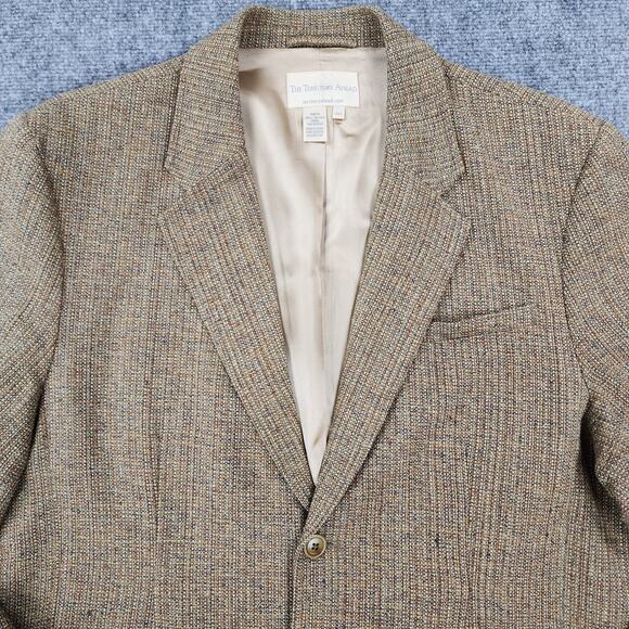 Territory Ahead Blazer Mens 44S Tan Brown Textured Silk Tweed Sport Coat Jacket - Picture 11 of 16